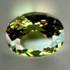 0.48 carat natural demantoid garnet from Namibia, light bright green color, beautiful clarity, and brilliance.