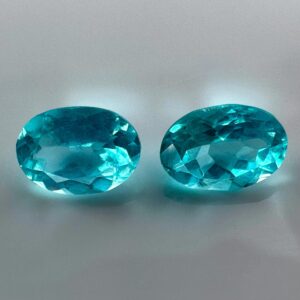 Natural Pair of Blue Apatites 1.92 ct - Rare - Paraiba Type Blue