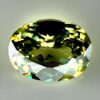 0.46 carat natural demantoid garnet from Namibia, bright green color, eye-clean clarity, and exceptional brilliance.
