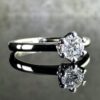 18K White Gold Ring with 0.40 ct Natural Diamond G-I1, ALGT Certified | Elegant Fine Jewelry