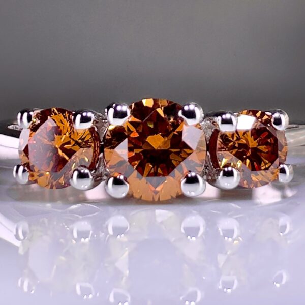 18K White Gold Ring with 0.80 ct Natural Fancy Vivid Yellowish Orange SI Diamond, ALGT Certified | Luxury Jewelry