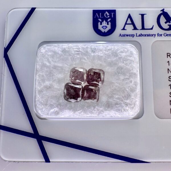 Set of 4 natural fancy deep pinkish brown diamonds, 1.60 carats, harmonious gradient, perfect for luxury jewelry creations
