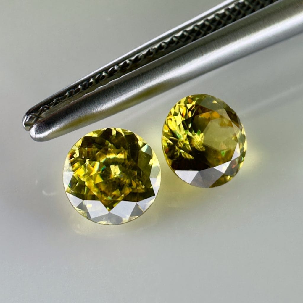 Pair of Sphene Gemstones 1.19 ct – Rare and Brilliant Matched Set for Earrings