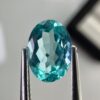 Pair of 1.99 carat blue Paraiba-type apatites, oval cut, vibrant turquoise blue and brilliant appearance.