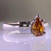 18k white gold pear diamond ring 0.53 ct - Fancy Intense Brownish Yellow-Orange – ALGT Certified | Handmade Luxury